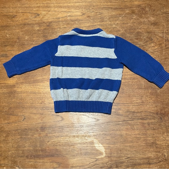 Set of 2 striped Children’s Place Sweaters, size 18-24 month, blue grey orange - Picture 5 of 7